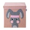 Lifeney Aufbewahrungsbox Mit Deckel Rosa Hase, 33 X 33 X 33 Cm