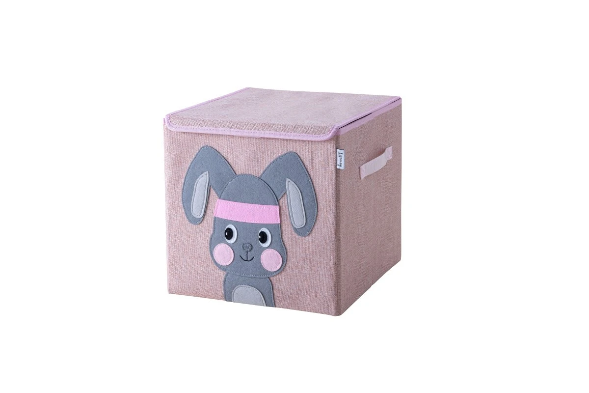 Lifeney Aufbewahrungsbox Mit Deckel Rosa Hase, 33 X 33 X 33 Cm – Bild 3