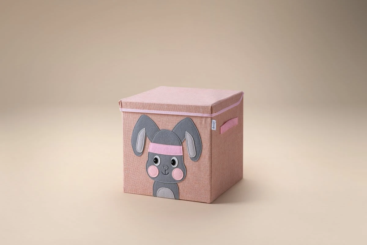 Lifeney Aufbewahrungsbox Mit Deckel Rosa Hase, 33 X 33 X 33 Cm – Bild 4
