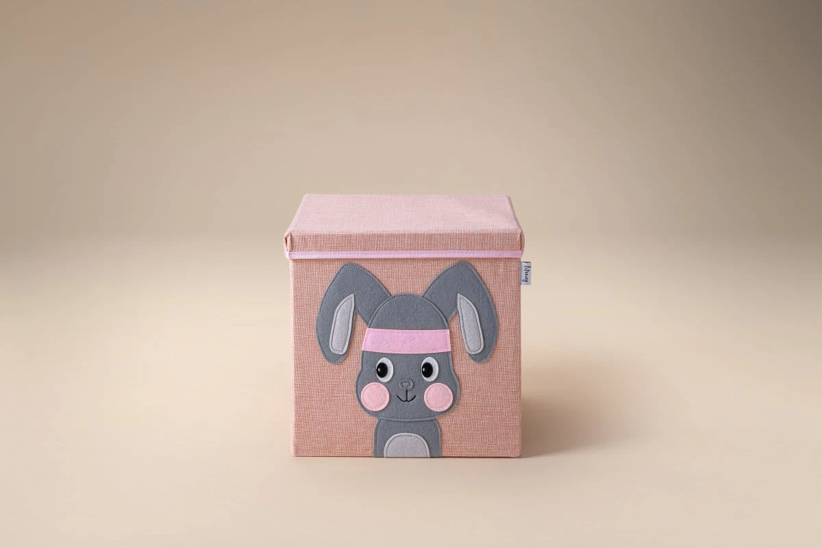 Lifeney Aufbewahrungsbox Mit Deckel Rosa Hase, 33 X 33 X 33 Cm – Bild 5