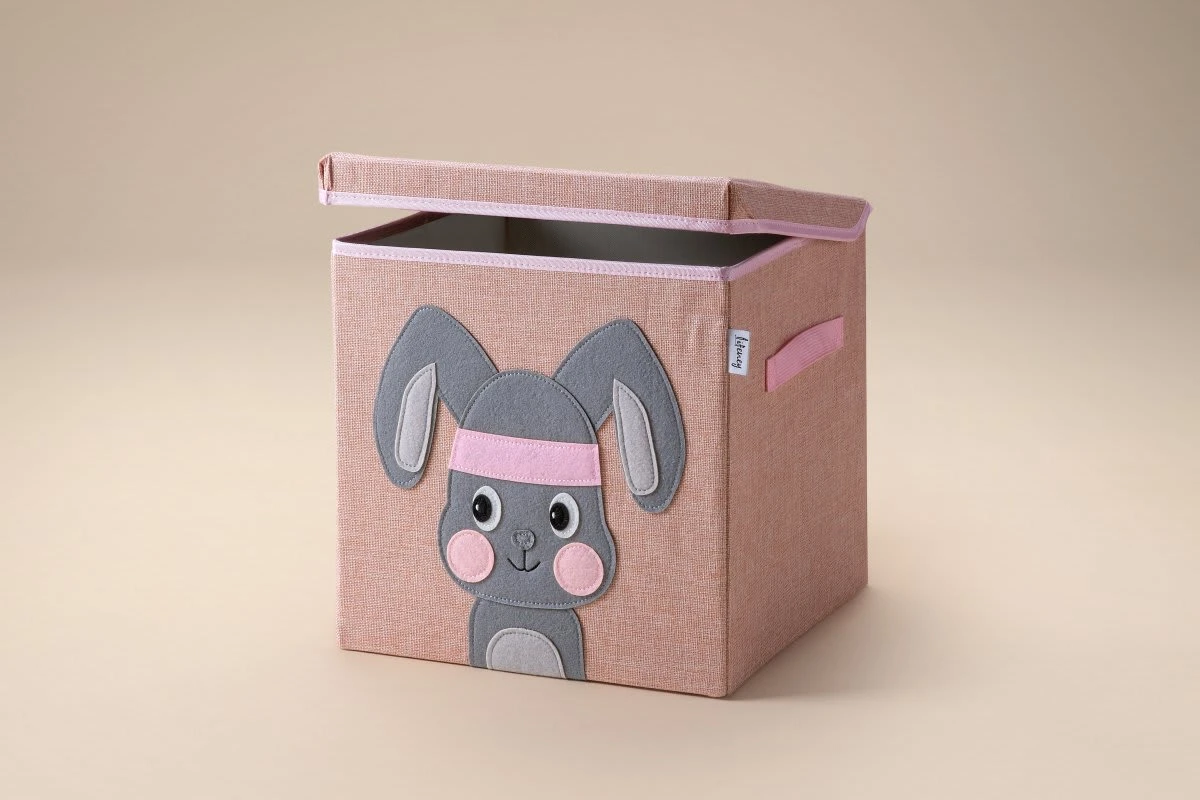 Lifeney Aufbewahrungsbox Mit Deckel Rosa Hase, 33 X 33 X 33 Cm – Bild 6