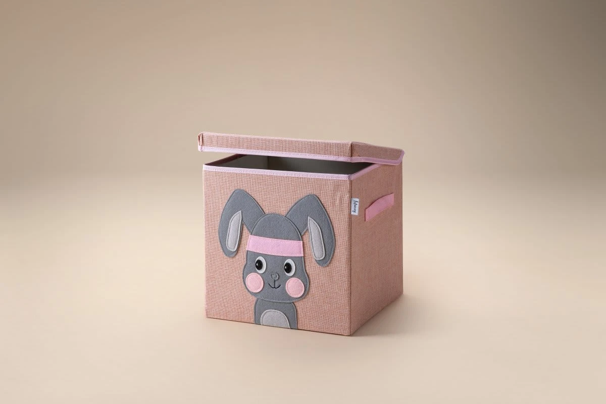 Lifeney Aufbewahrungsbox Mit Deckel Rosa Hase, 33 X 33 X 33 Cm – Bild 7