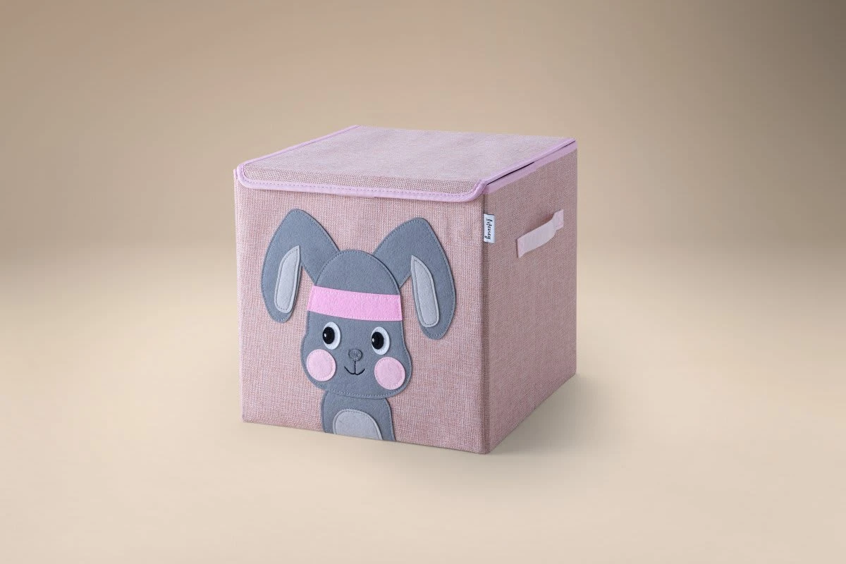 Lifeney Aufbewahrungsbox Mit Deckel Rosa Hase, 33 X 33 X 33 Cm – Bild 8