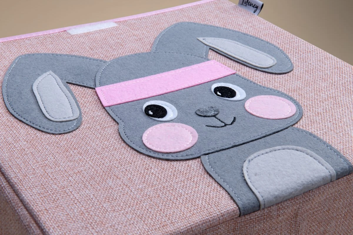 Lifeney Aufbewahrungsbox Mit Deckel Rosa Hase, 33 X 33 X 33 Cm – Bild 10