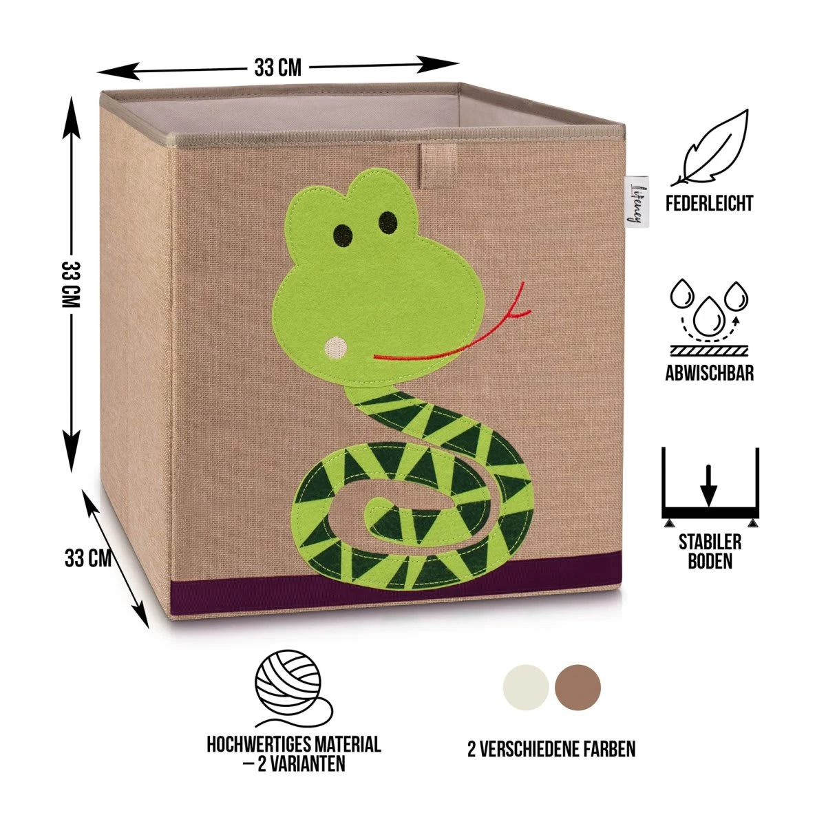 Lifeney Aufbewahrungsbox Schlange Dunkel, 33 X 33 X 33 Cm – Bild 2