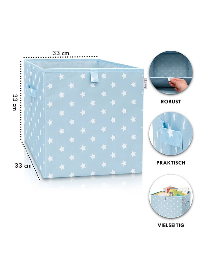 Lifeney Aufbewahrungsbox "Sterne" In Hellblau - (B)33 X (H)33 X (T)33 Cm – Bild 2