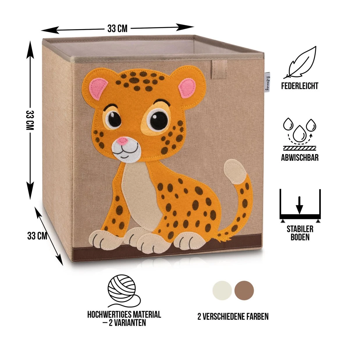 Lifeney Aufbewahrungsbox Tiger Dunkel, 33 X 33 X 33 Cm – Bild 2