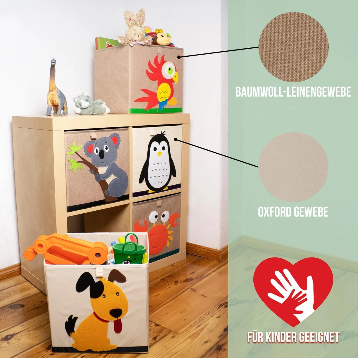 Lifeney Aufbewahrungsbox Tiger Hell, 33 X 33 X 33 Cm – Bild 4