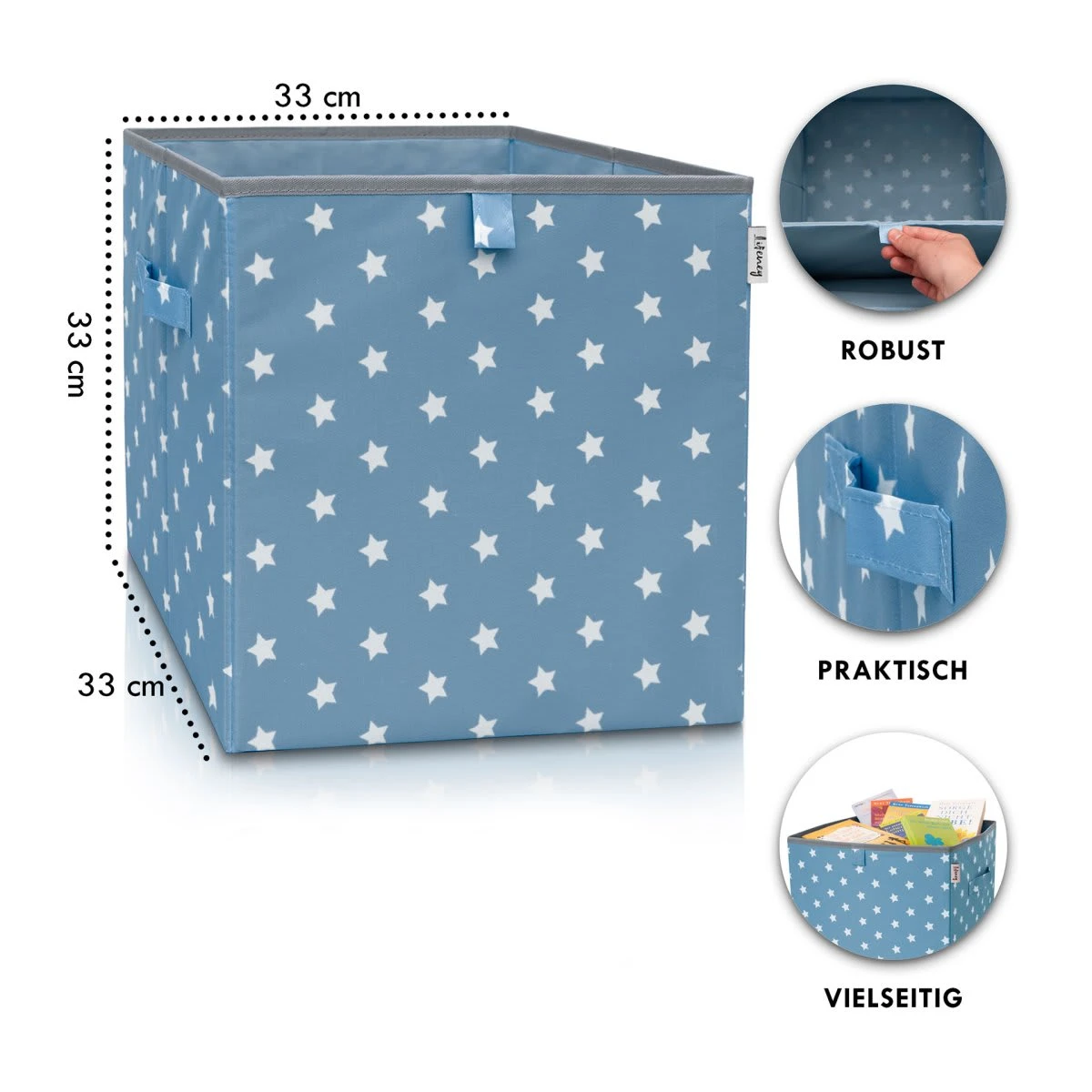 Lifeney Aufbewahrungsbox Türkis Stern, 33 X 33 X 33 Cm – Bild 2