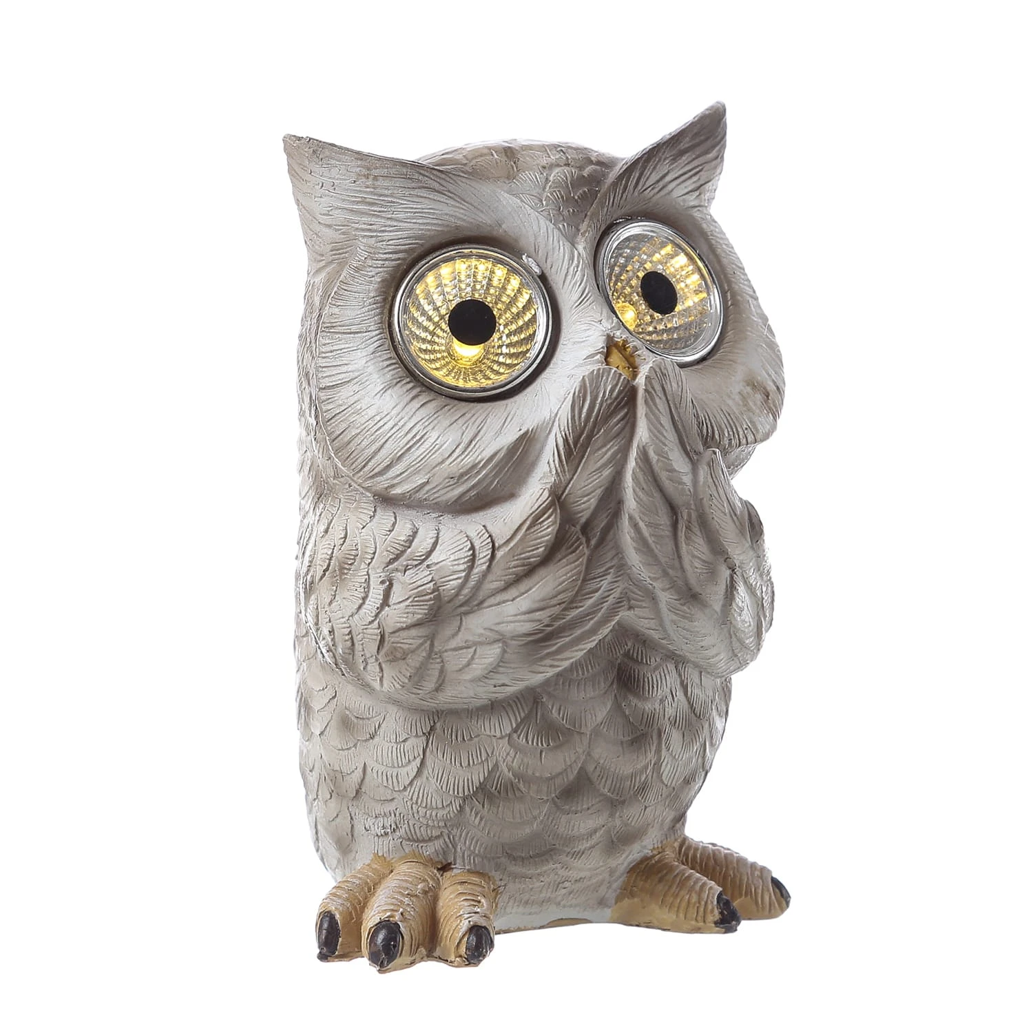 MARELIDA 3er Set LED Solar Gartenfiguren Eulen In Grau - H: 12,5cm – Bild 10