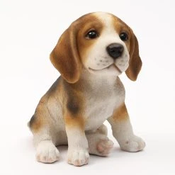 MARELIDA Dekofigur Gartenfigur Hund In Braun - H: 16cm