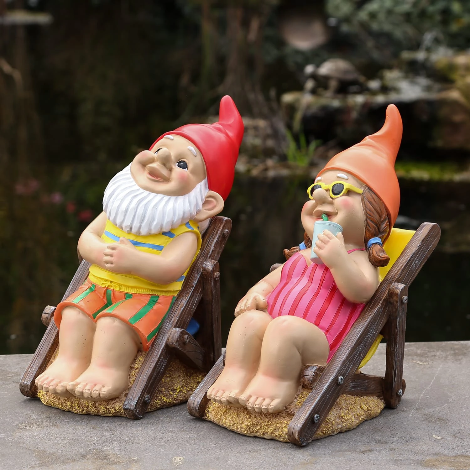 MARELIDA Gartenzwerg BERT Im Liegestuhl Gartenfigur H: 21cm In Bunt – Bild 3