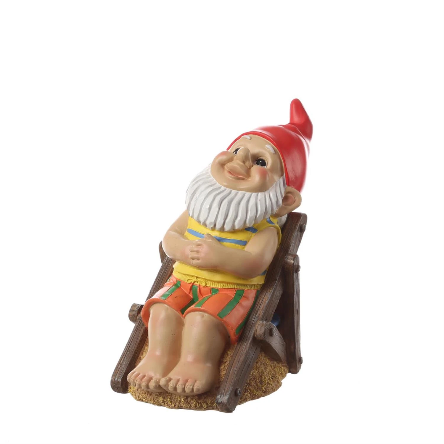 MARELIDA Gartenzwerg BERT Im Liegestuhl Gartenfigur H: 21cm In Bunt