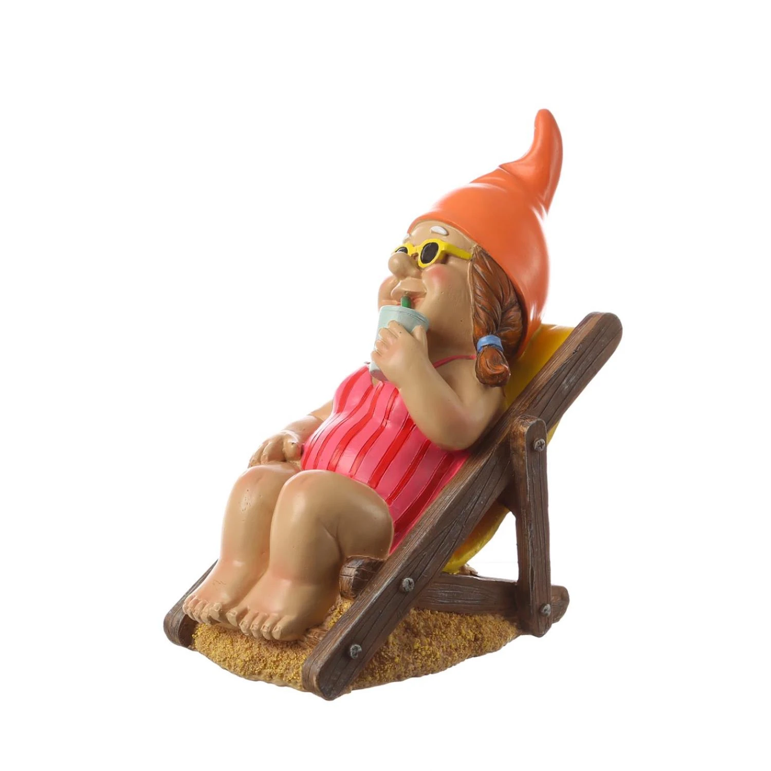 MARELIDA Gartenzwerg MAGDA Im Liegestuhl Gartenfigur H: 21cm In Bunt