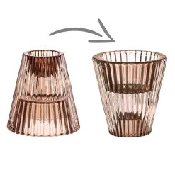 MARELIDA Kerzenhalter 2in1 Für Teelichter Und Stabkerzen H: 6,5cm In Braun