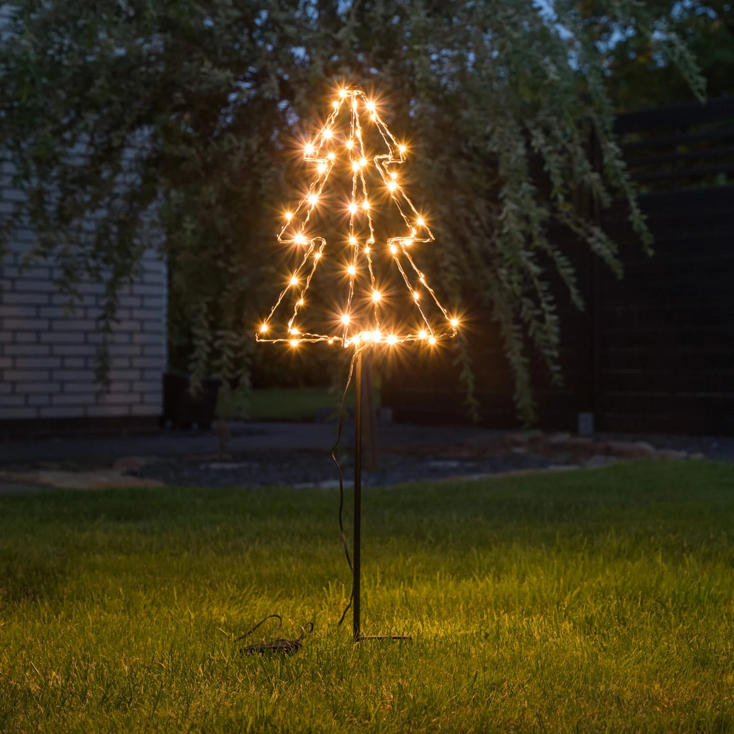 MARELIDA LED Baum 3D Gartenstecker 52LED Mit Timer Für Außen H: 75cm In Schwarz – Bild 5