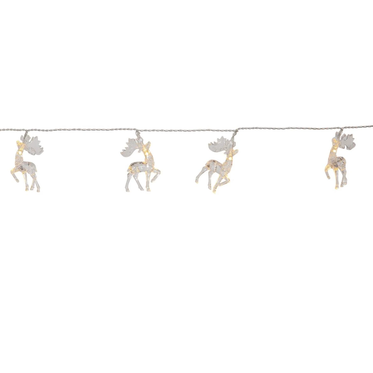 MARELIDA LED Deko Lichterkette Rentiere Timer L: 1,35m In Transparent
