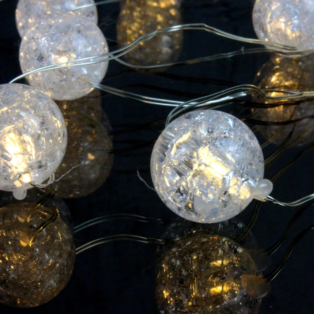 MARELIDA LED Draht Lichterkette Kugeln 20 Leuchtende Bälle Eisglas L: 1,8m – Bild 5