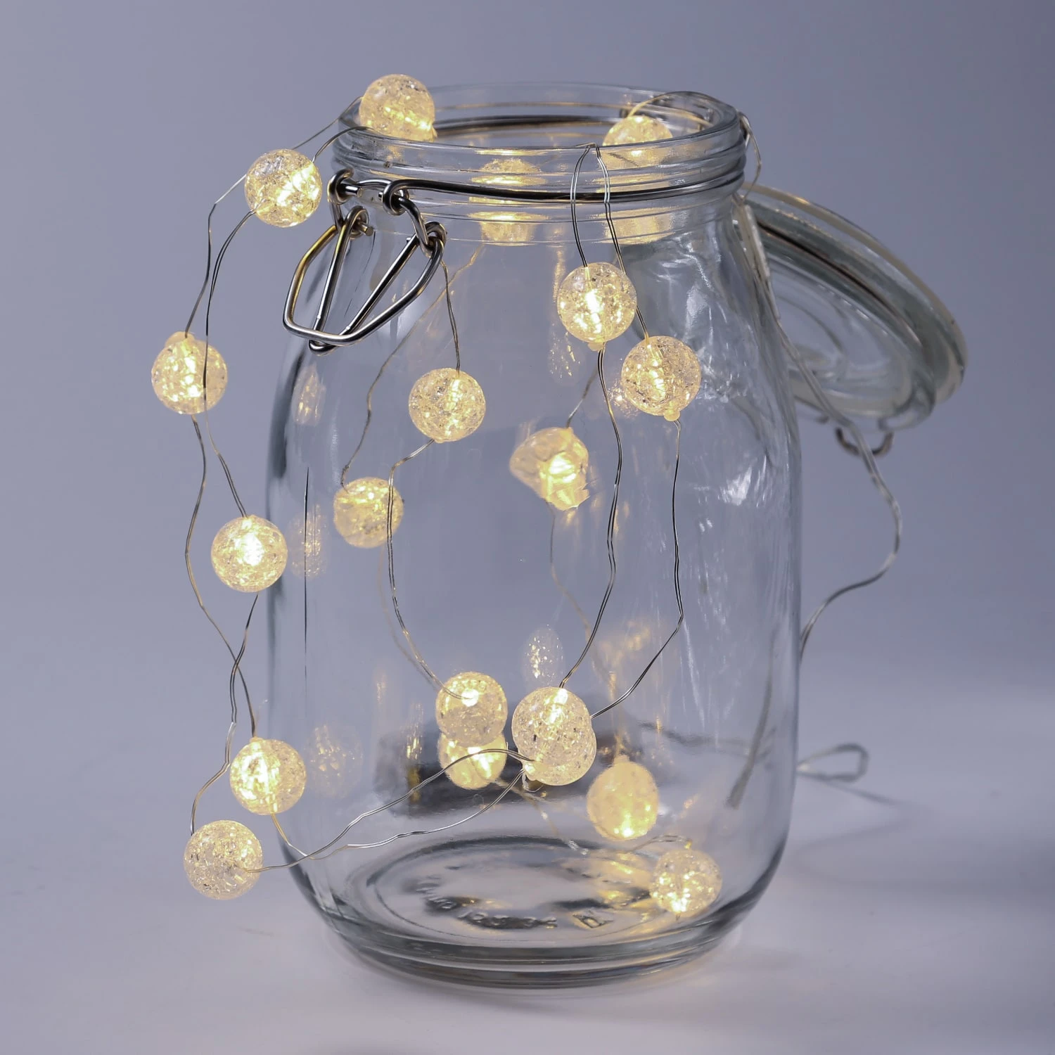 MARELIDA LED Draht Lichterkette Kugeln 20 Leuchtende Bälle Eisglas L: 1,8m – Bild 6