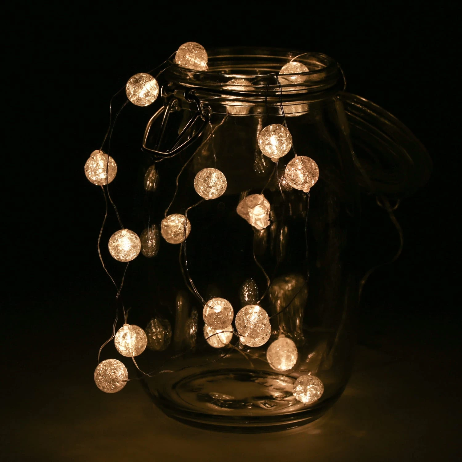 MARELIDA LED Draht Lichterkette Kugeln 20 Leuchtende Bälle Eisglas L: 1,8m – Bild 7