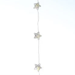 MARELIDA LED Draht Lichterkette Sterne 20LED Mit Timer L: 1,9m In Weiß