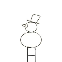 MARELIDA LED Gartenstecker Schneemann 100LED H: 27cm Für Außen In Schwarz