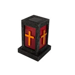 MARELIDA LED Grablicht Solarbtrieb In Grau/rot - H: 17cm