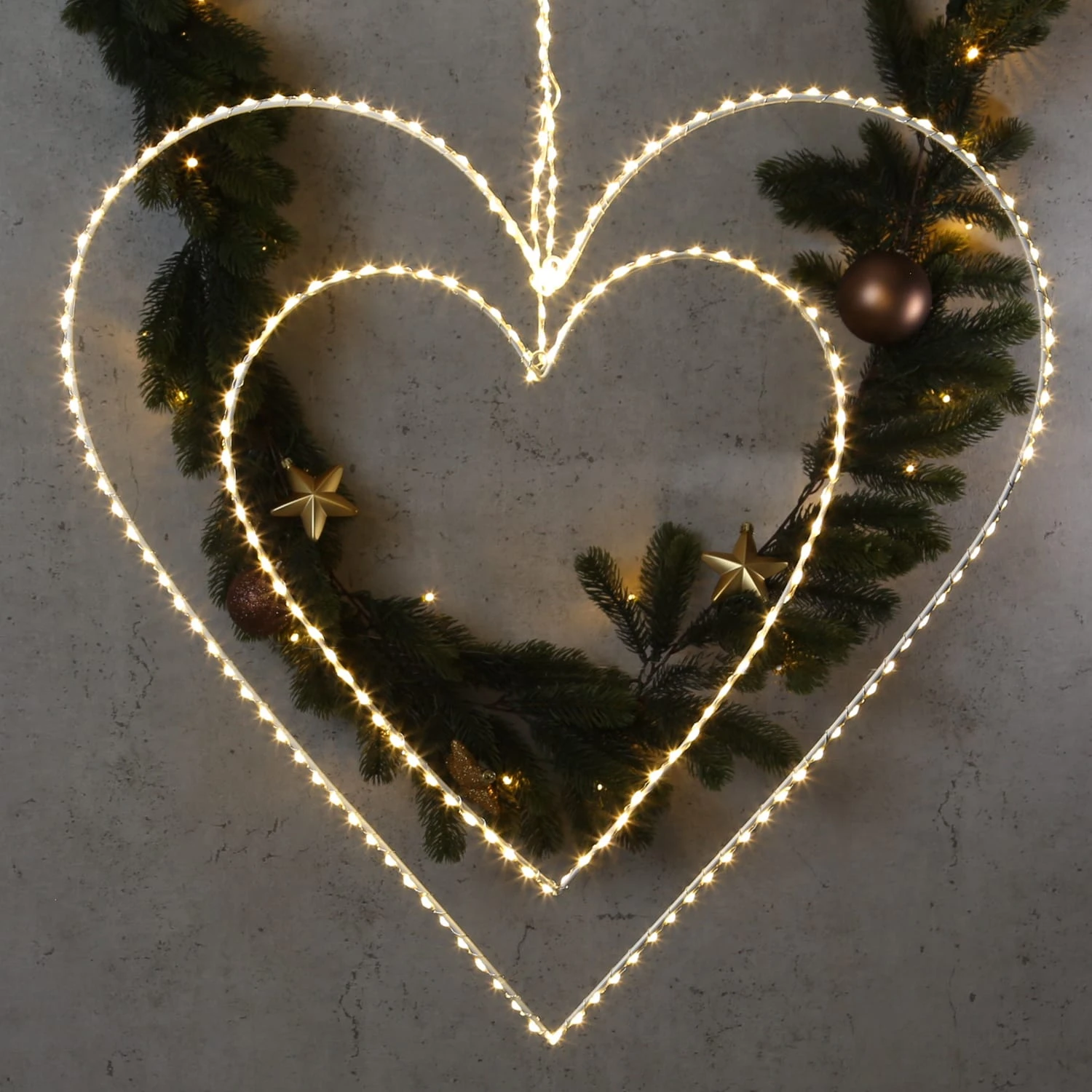 MARELIDA LED Herz Metallherz Hängedeko Für Außen Beleuchtet D: 38cm In Weiß – Bild 2