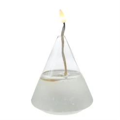 MARELIDA LED Kerze Im Glas Öllampe Flüssigwachs Optik H: 15,5cm In Transparent