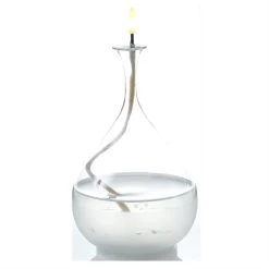 MARELIDA LED Kerze Im Glas Öllampe Flüssigwachs Optik H: 18,5cm In Transparent