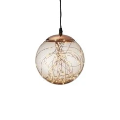 MARELIDA LED Kugel Mit Drahtlichterkette Hängend D: 20cm In Bernstein