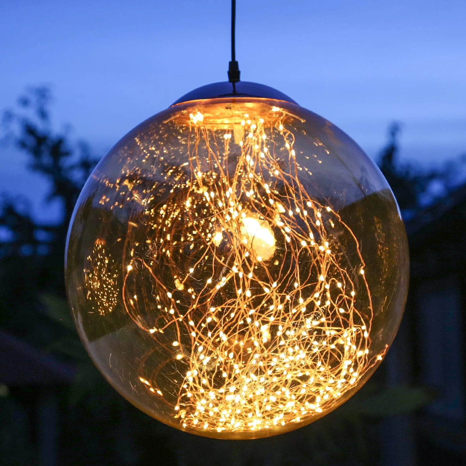 MARELIDA LED Kugel Mit Drahtlichterkette Hängend D: 40cm In Rauchgrau – Bild 2