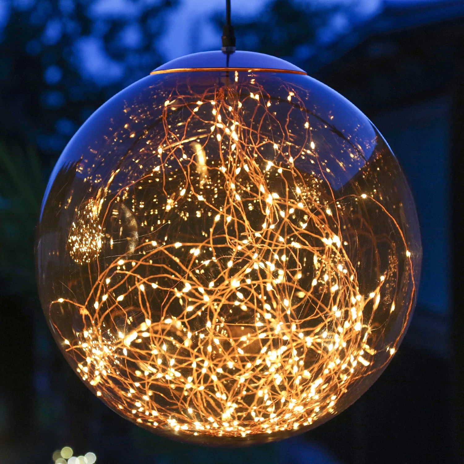 MARELIDA LED Kugel Mit Drahtlichterkette Hängend D: 40cm In Rauchgrau – Bild 4