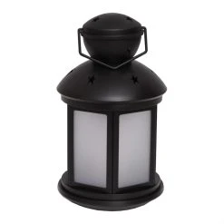 MARELIDA LED Laterne Farbiges Bewegtes Sternenmuster H: 22cm In Schwarz
