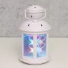 MARELIDA LED Laterne Farbiges Bewegtes Sternenmuster H: 22cm In Weiß