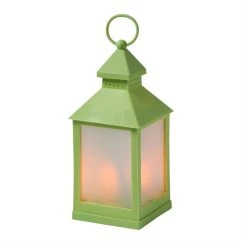 MARELIDA LED Laterne Mit Flammeneffekt H: 24cm In Grün