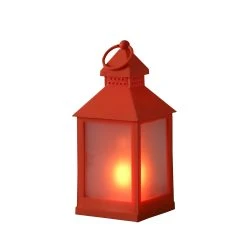 MARELIDA LED Laterne Mit Flammeneffekt H: 24cm In Orange