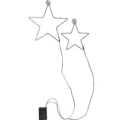 MARELIDA LED Leuchtsterne STELLA Fensterdeko 2 Sterne Mit Timer In Schwarz