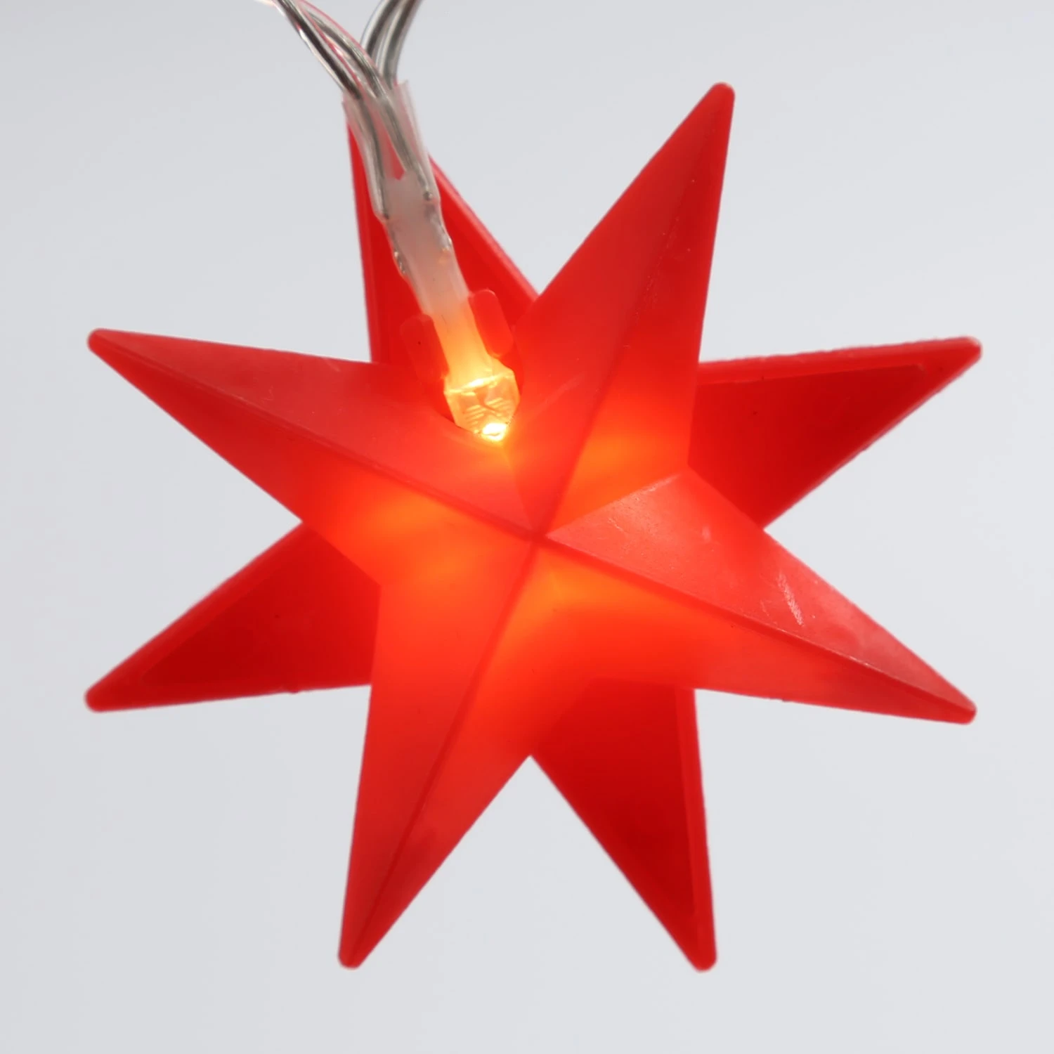 MARELIDA LED Licherkette Sterne 20 Leuchtende Sterne In Rot – Bild 6