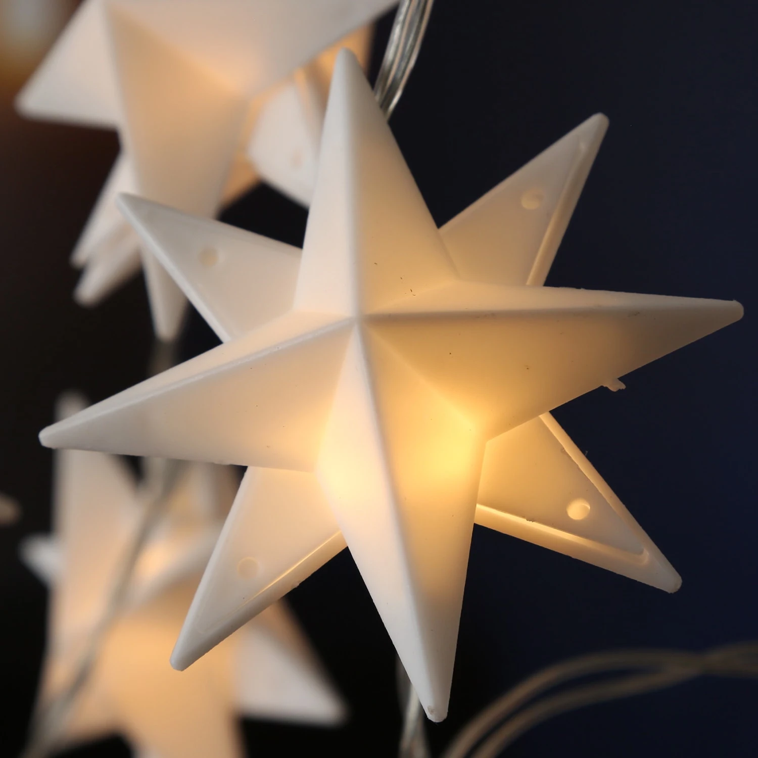 MARELIDA LED Licherkette Sterne 20 Leuchtende Sterne In Weiß – Bild 5