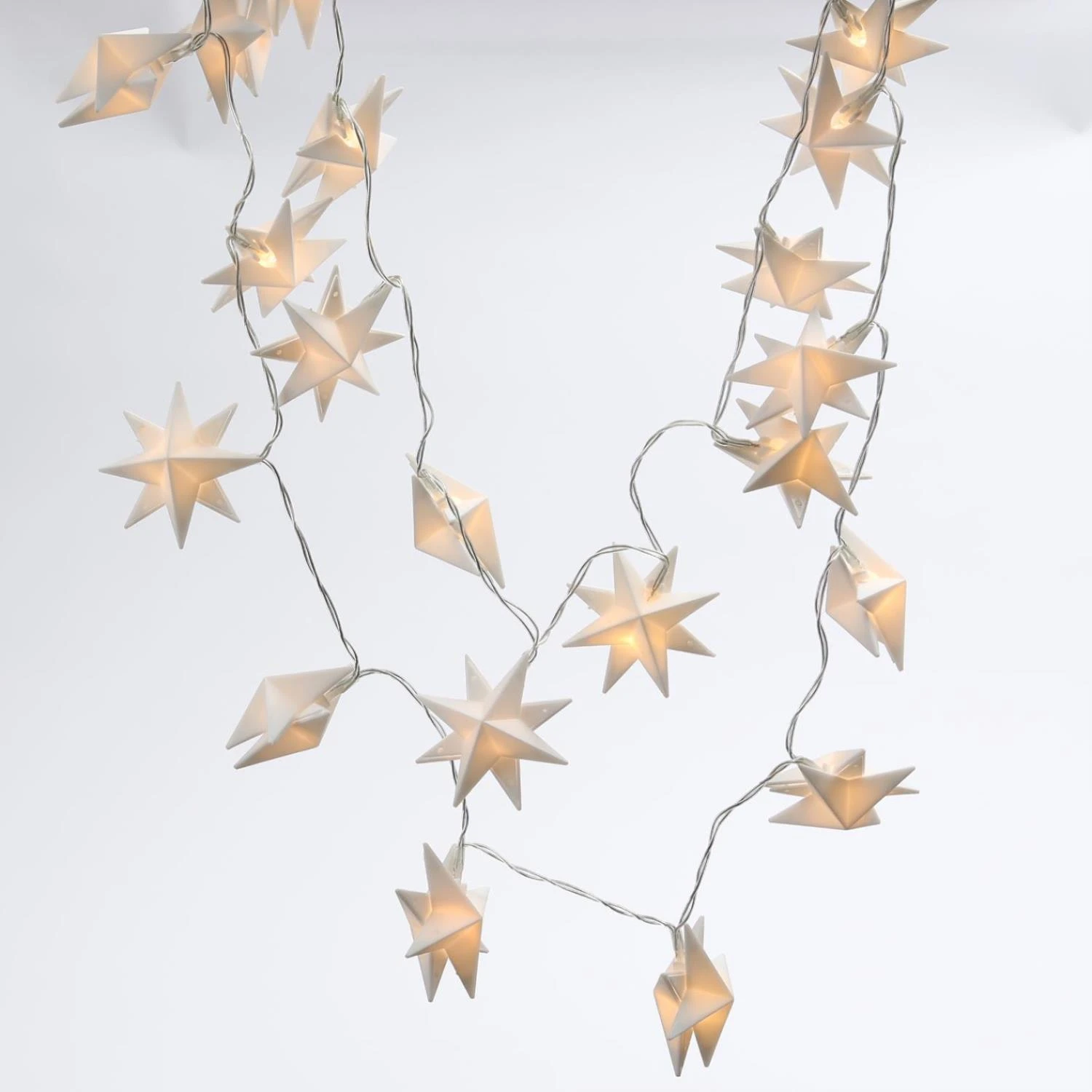 MARELIDA LED Licherkette Sterne 20 Leuchtende Sterne In Weiß