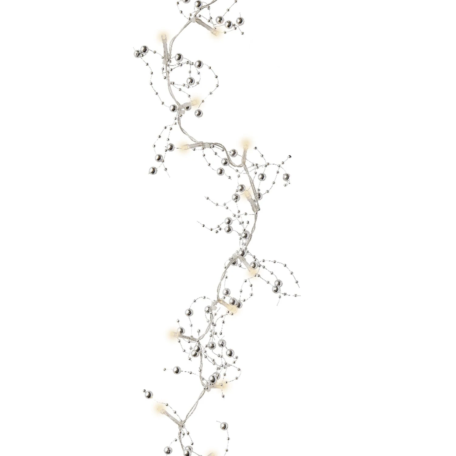 MARELIDA LED Lichterkette Perlen Beleuchtet Batteriebetrieb L: 95cm In Silber