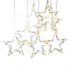 MARELIDA LED Lichtervorhang 7 Leuchtende Sterne Auch Für Außen 130x100cm