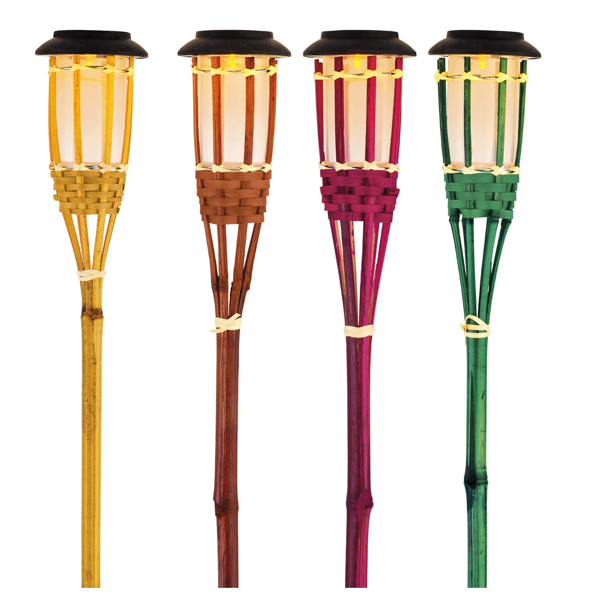 MARELIDA LED Solar Bambus Fackel In Braun – Bild 3