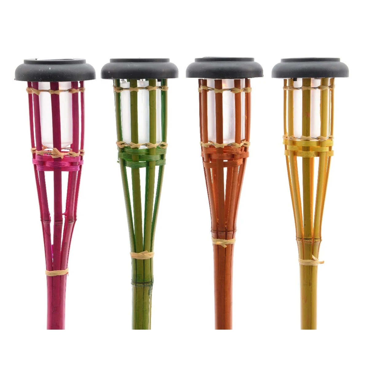 MARELIDA LED Solar Bambus Fackel In Braun – Bild 5