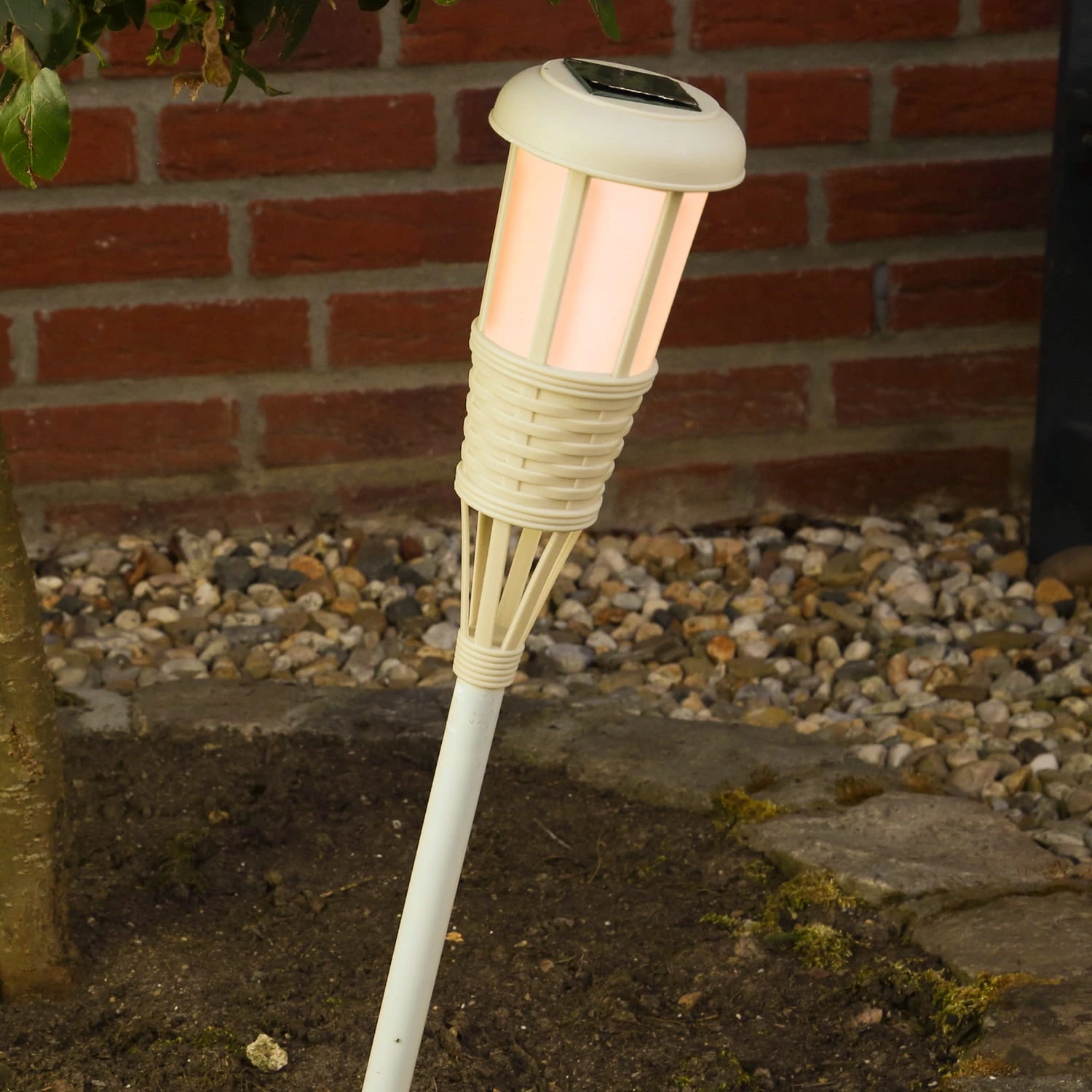 MARELIDA LED Solar Fackel In Beige – Bild 2
