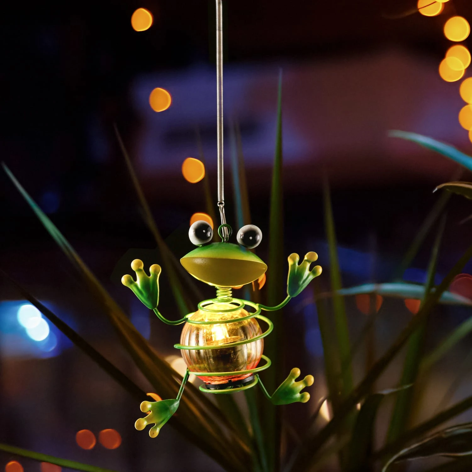 MARELIDA LED Solar Frosch Gartenfigur Hängend In Grün – Bild 2
