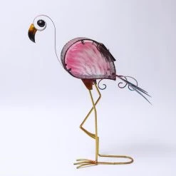 MARELIDA LED Solar Gartenfigur Flamingo In Rosa - H: 48cm