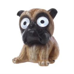 MARELIDA LED Solar Gartenfigur Hund Kira In Braun - H: 11cm