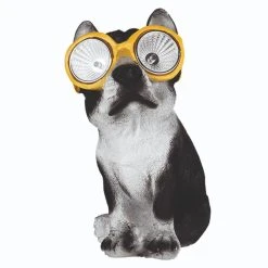 MARELIDA LED Solar Gartenfigur Hund Rocky In Weiß - H: 20cm